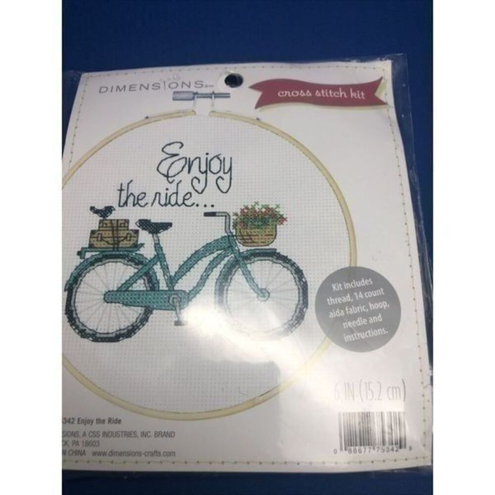 Cross Stitch Kit Enjoy the Ride Dimensions